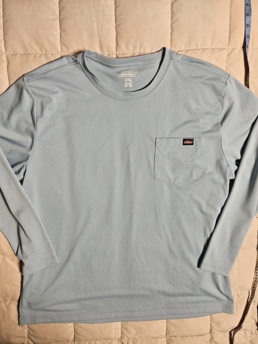 Dickies Long Sleeve Pocket T-Shirt Men's 2XL Gray Performance Work Tee